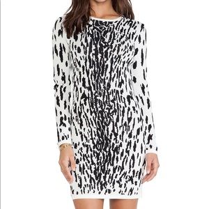 Bardot LS Snow Leopard Dress